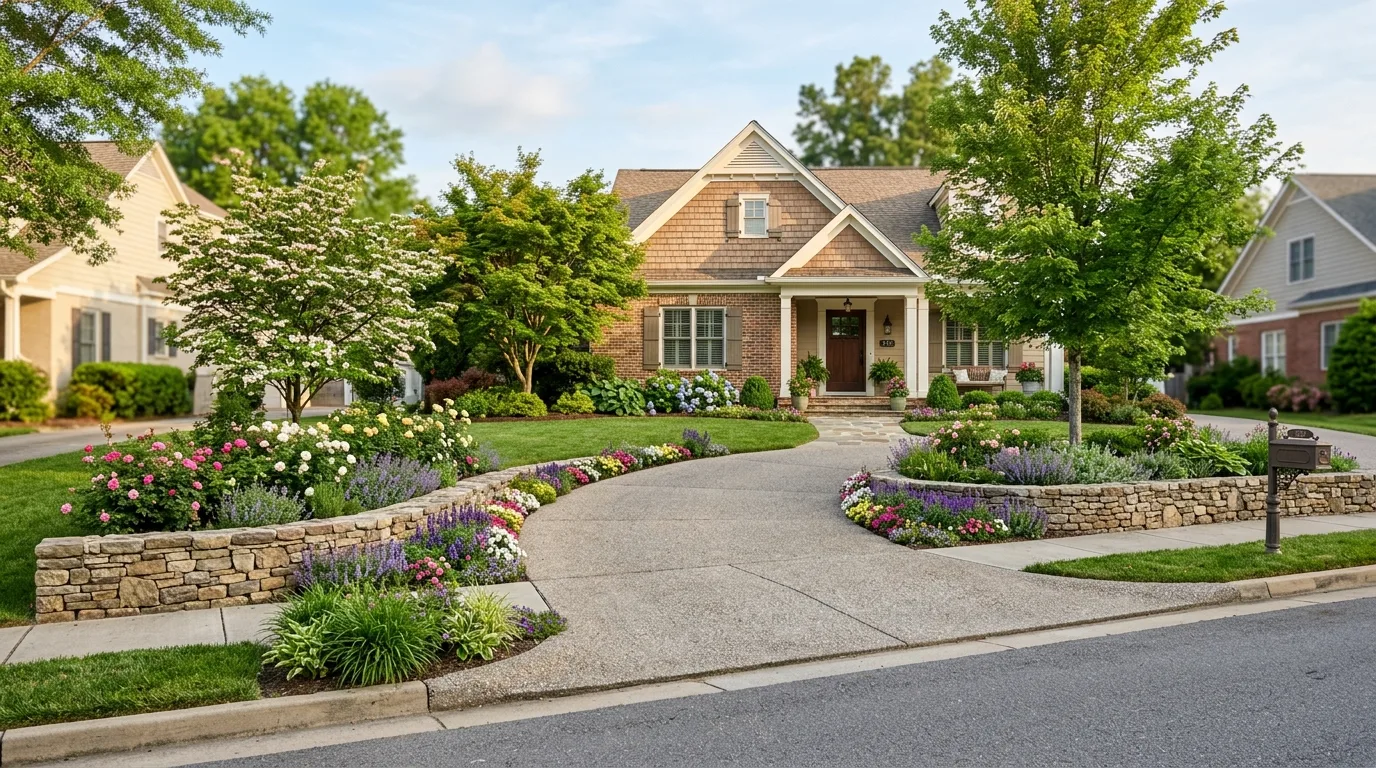 Layered Driveway Border Planting
